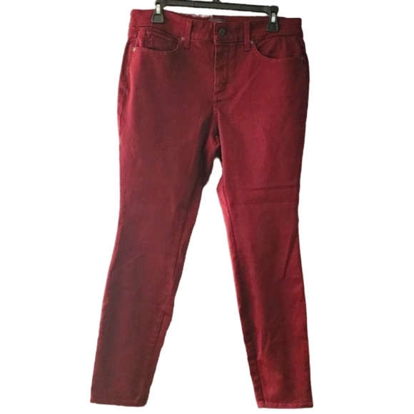 NWT‎ NYDJ Ami LiftXtuck Technology Burgundy Denim Jeans Women's 12P - Picture 1 of 8